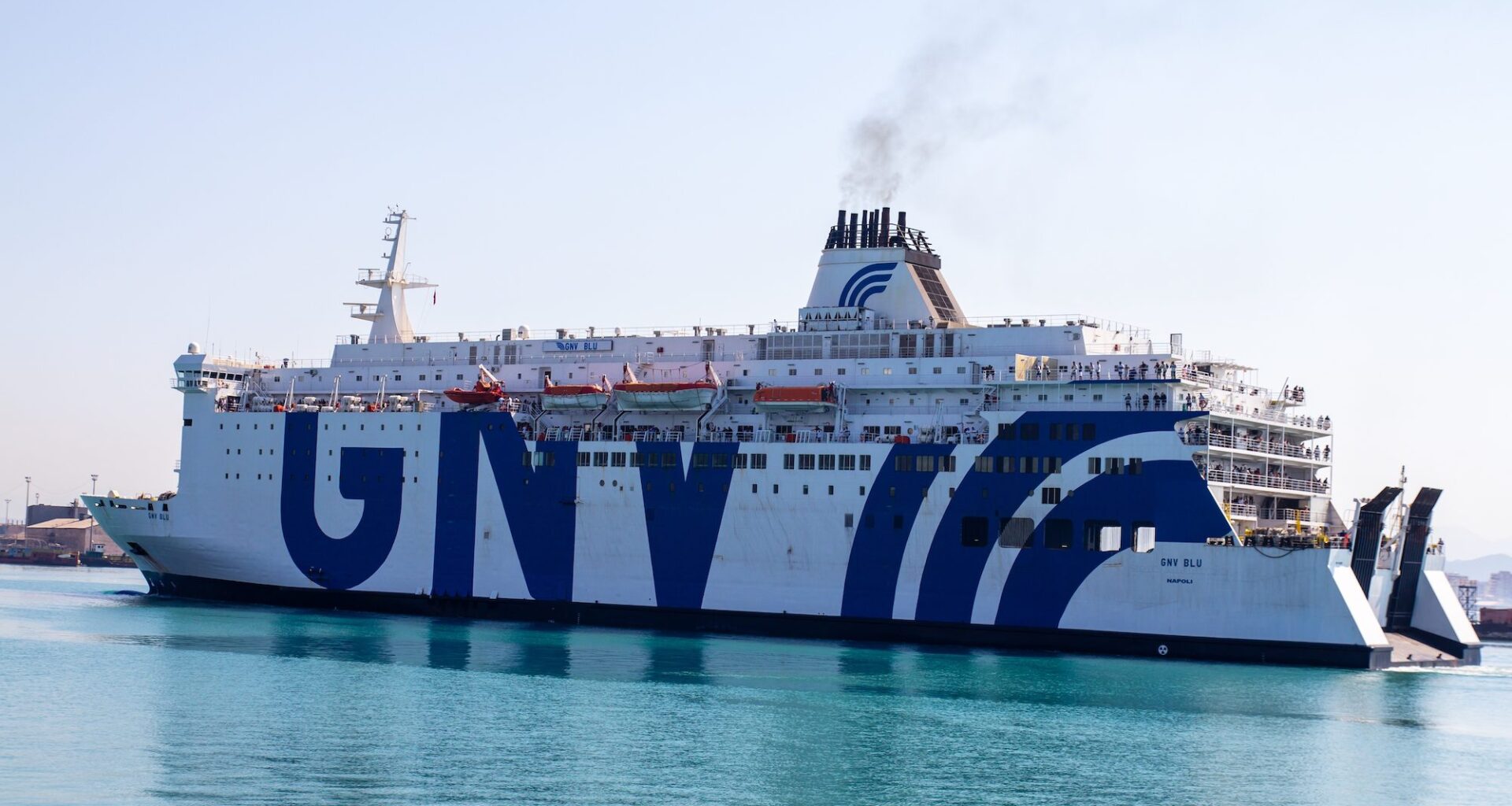 Fantastic ferry of the Grandi Navi Veloci Company entering the port of Durres,Albania , August1 ,2024