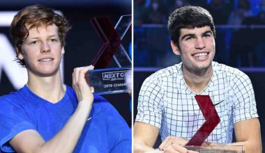 Jannik Sinner and Carlos Alcaraz were both 18 when they won the Next Gen ATP Finals presented by PIF in 2019 and 2021, respectively.