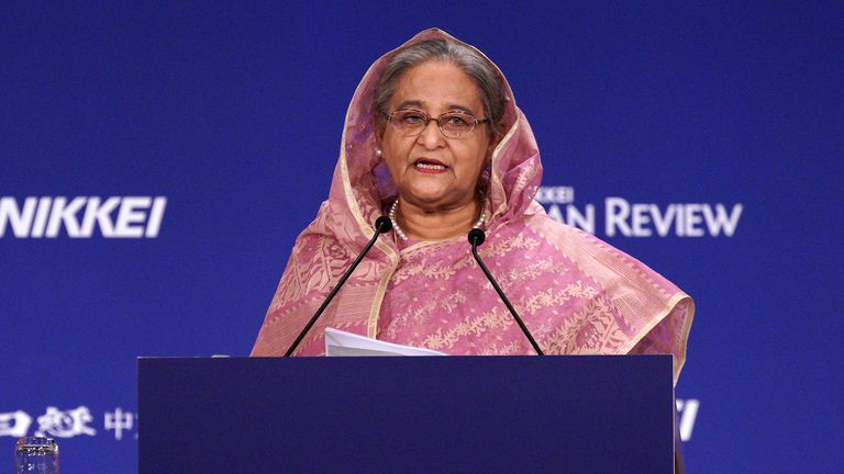 Sheikh Hasina, pictured in 2019, followed Ms Zia as prime minister. File pic: AP