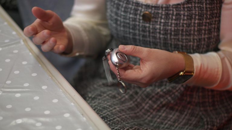 Women helped by the charity are given pocket rape alarms 