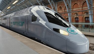 A computer-generated image issued by Eurostar of its planned new double-decker Celestia fleet. Pic: Eurostar/PA