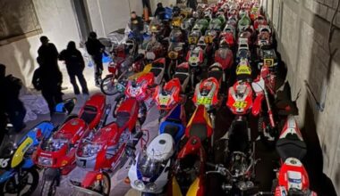 Dozens of motorcycles seized in the hunt for Ryan Wedding. Pic: FBI