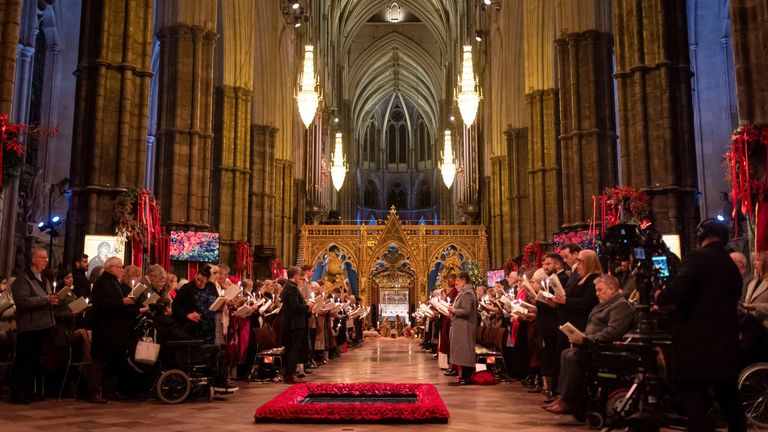 The Together at Christmas carol service is again being held at Westminster Abbey. Pic: Reuters