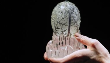 The Winter Egg by Faberge sold at auction for a record amount. Pic: AP