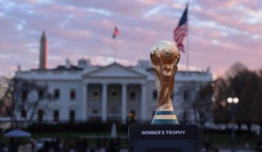 The World Cup, photographed in fron of The White House