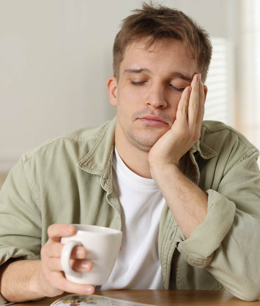 Man waking up exhausted is a sign of unusually high stress