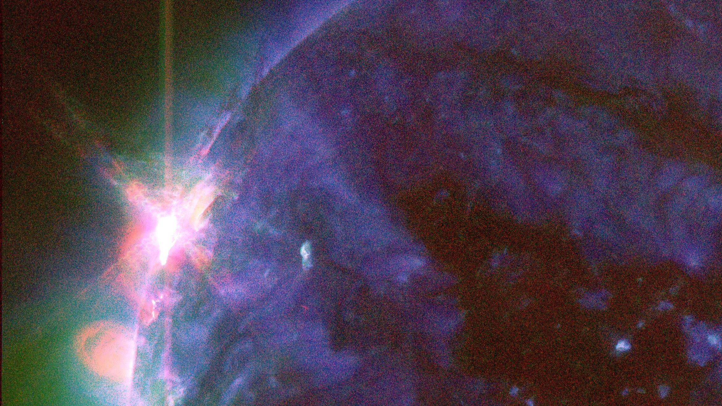 An X2-class solar flare that erupted from the sun last night (Nov. 30)