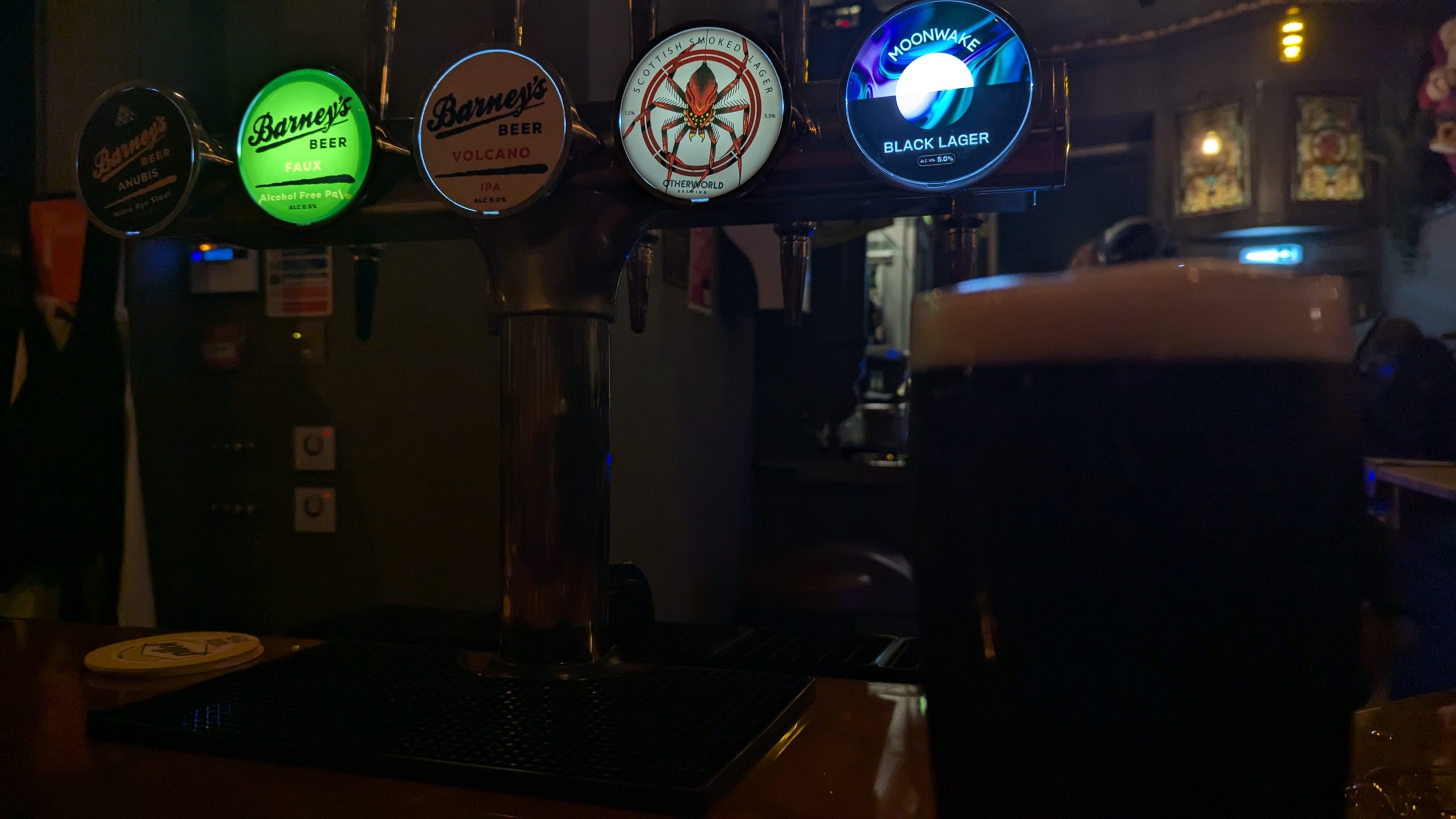 Darkness and beer taps