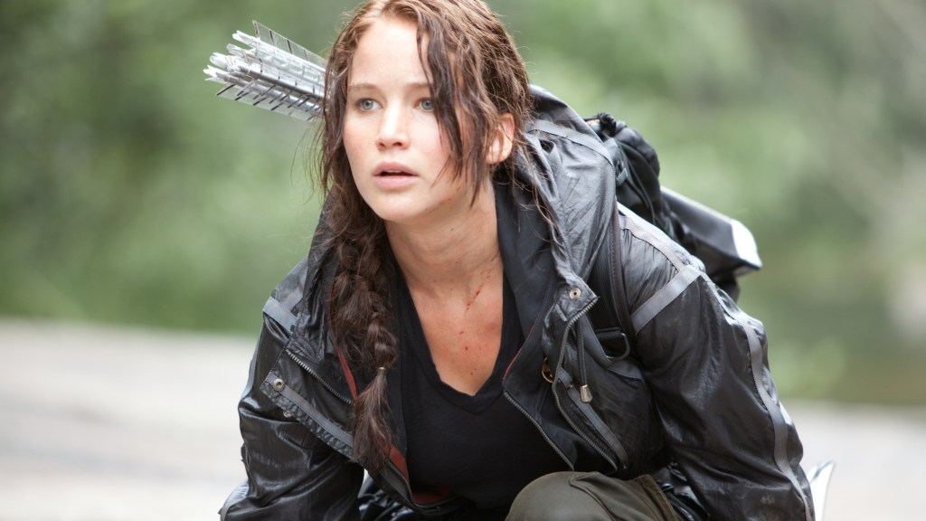 Jennifer Lawrence as Katniss in The Hunger Games (2012)