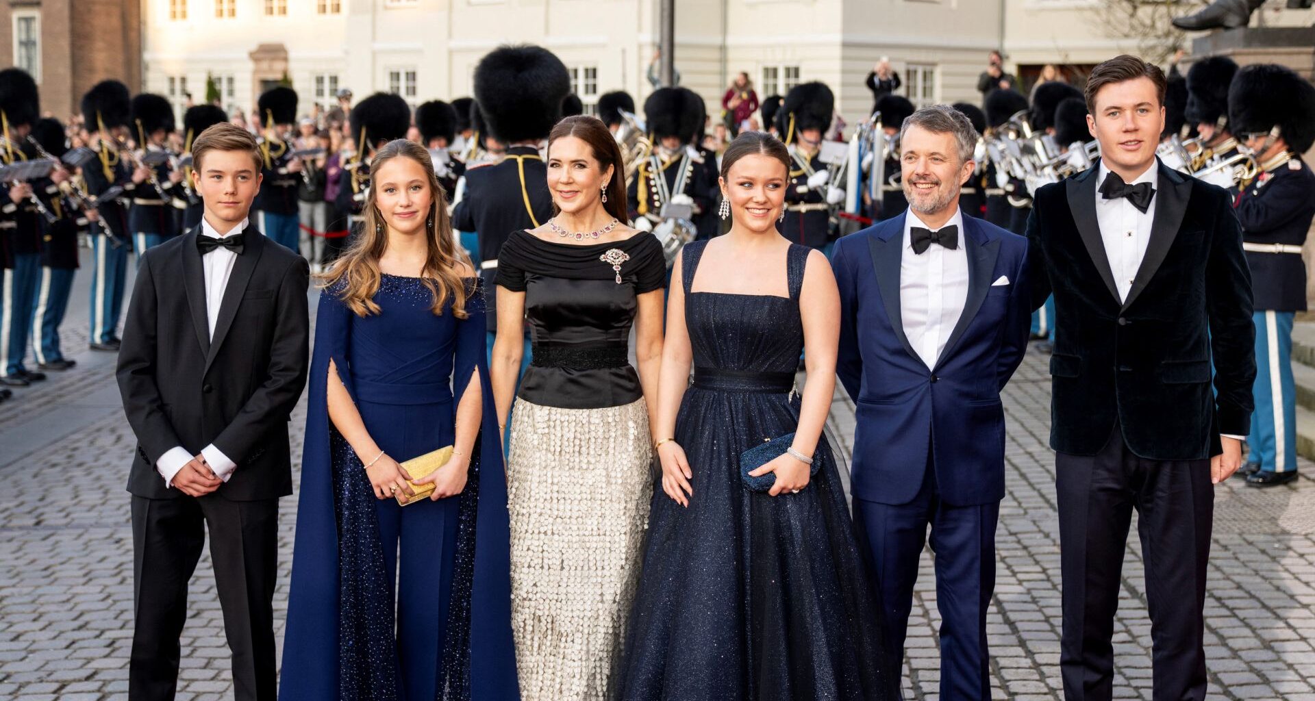 The Danish Royal Family poses together.