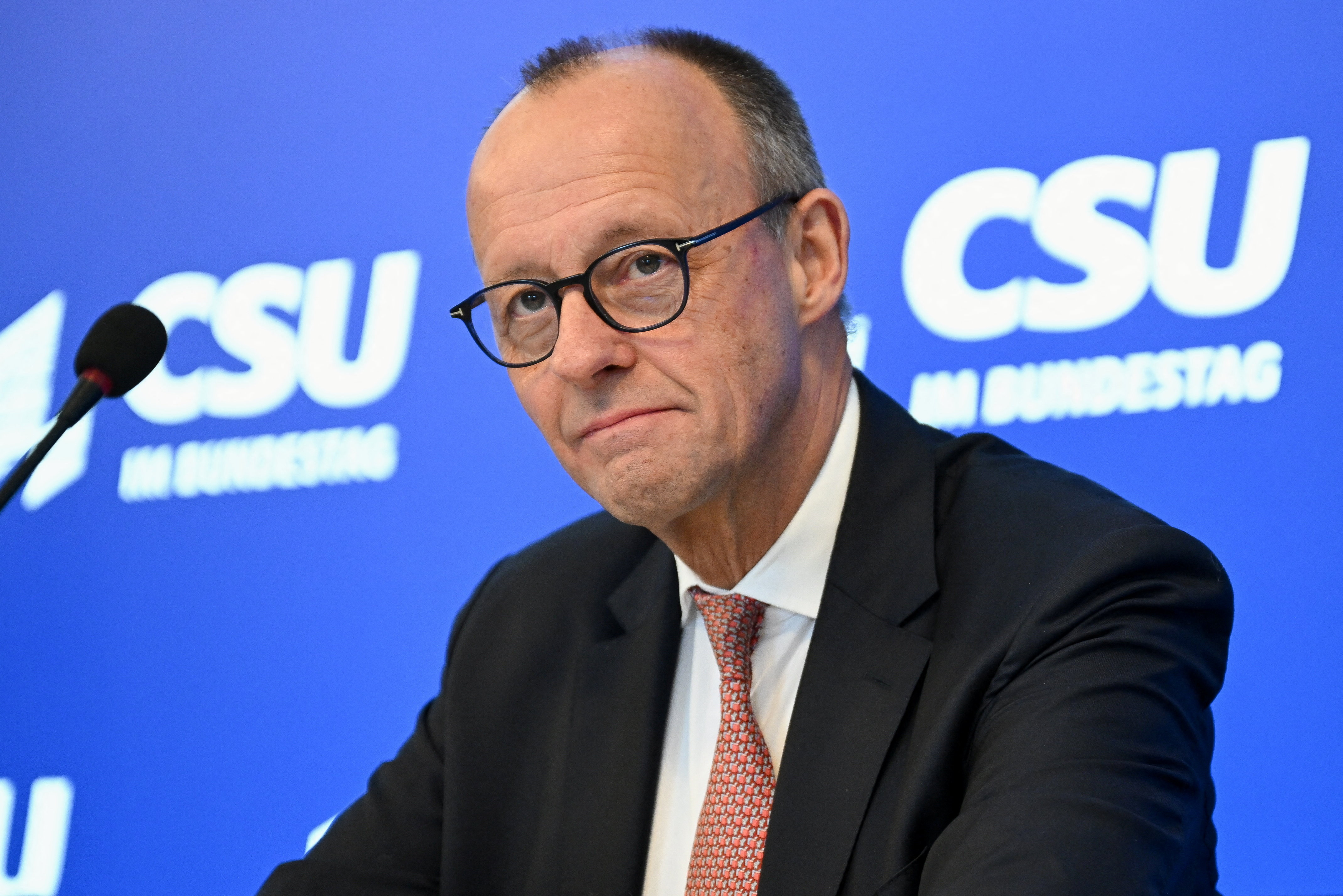 Friedrich Merz, leader of the Christian Democratic Union, attends the annual retreat of CSU federal lawmakers.