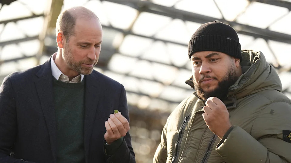 The Prince of Wales and Big Zuu in one of the greenhouses