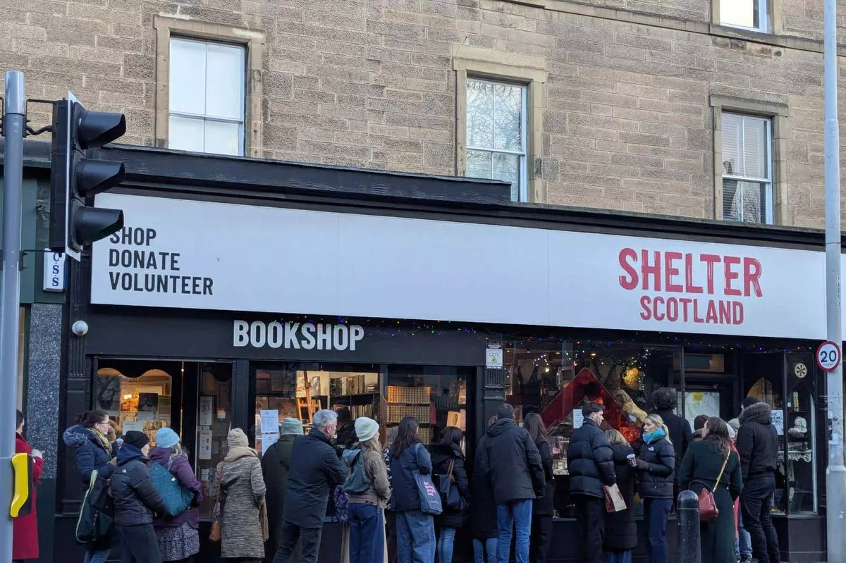 People formed a huge queue outside of the shop.