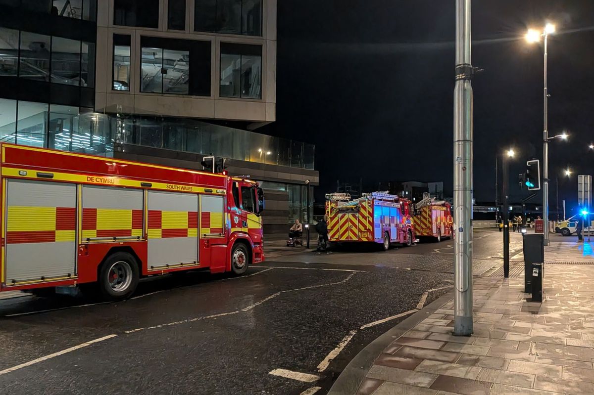 The road was taped off while emergency services worked at the scene