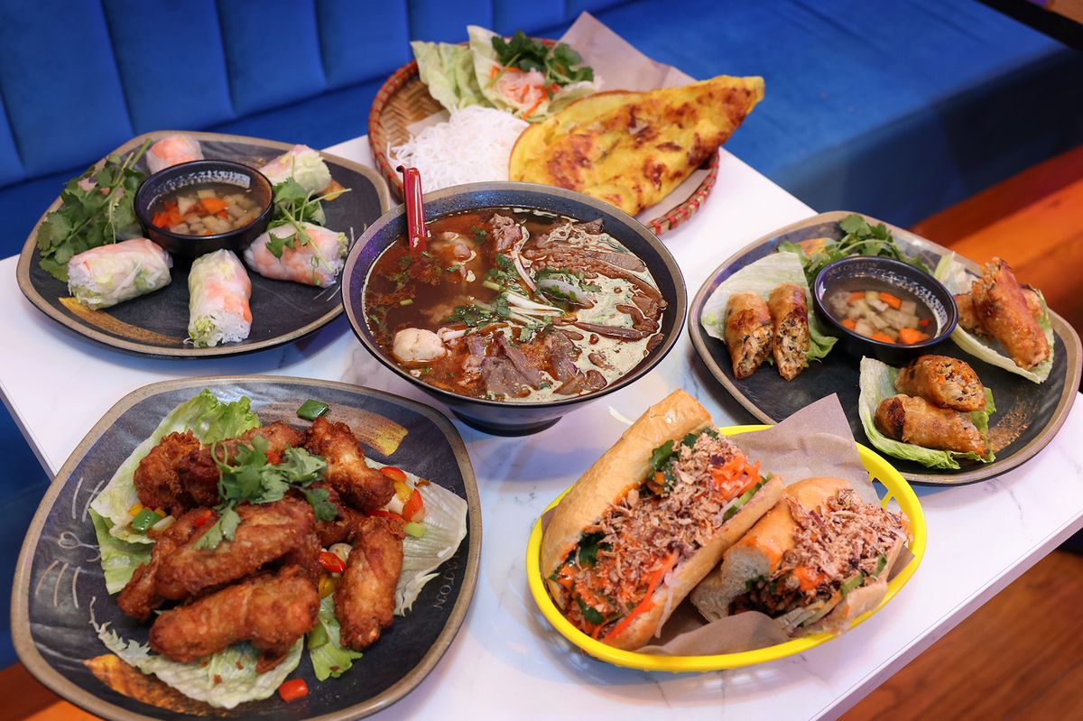 The expansive menu stems across Banh Mi sandwiches, fried chicken wings, summer rolls and noodle soups