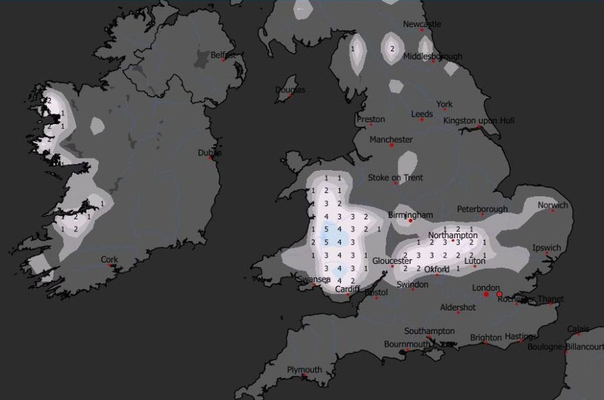 Modest snow depths are forecasted by the ECM model for Monday, January 19
