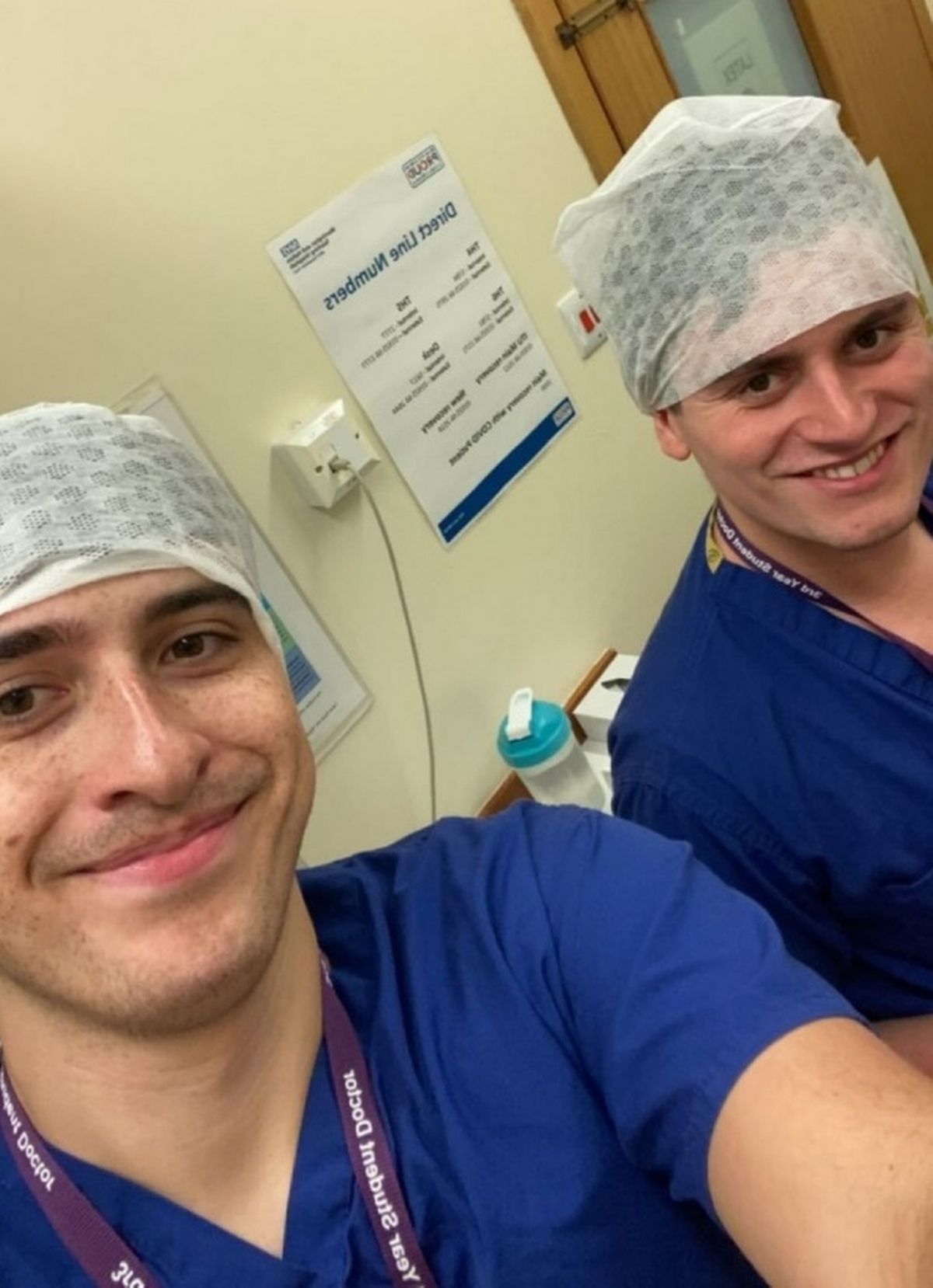 Alex Warwick with his close friend and fellow medical student John Johnson