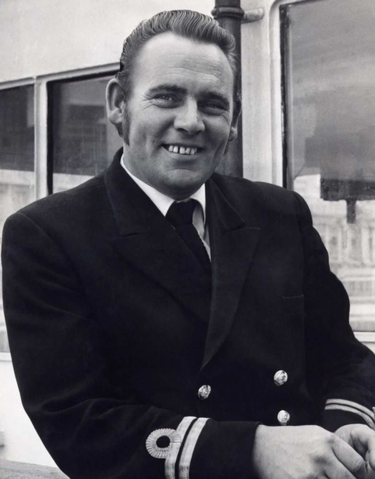 Black and white photo of Royal Iris Captain John Albert Green