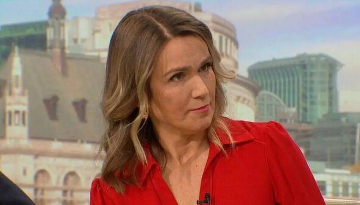 Close up screen grab of Susanna Reid looking peeved