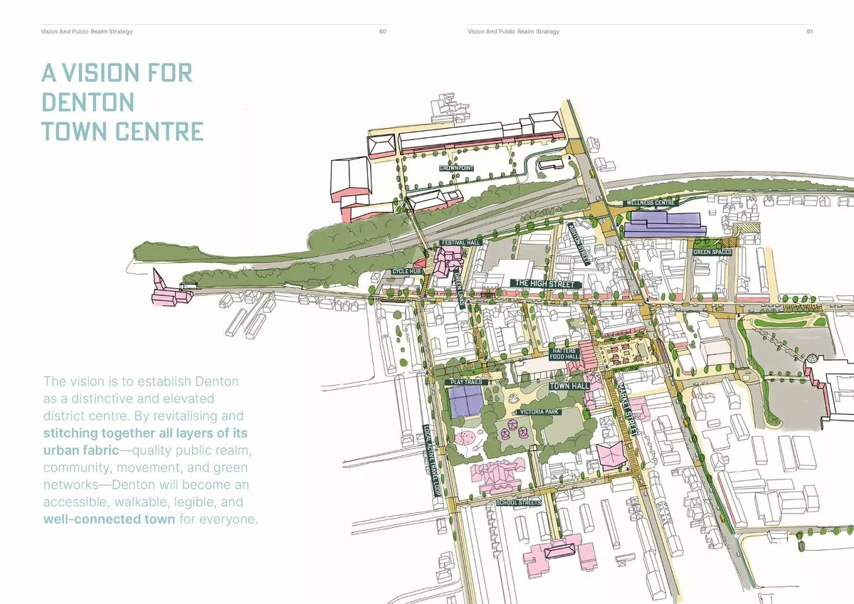 The masterplan for Denton town centre.