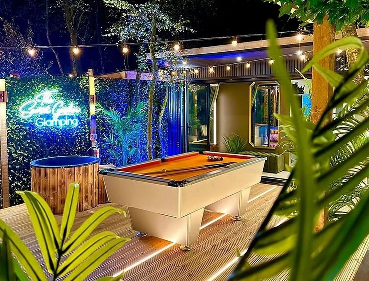 The Secret Garden Glamping site in Skelmersdale. The Lookout unit