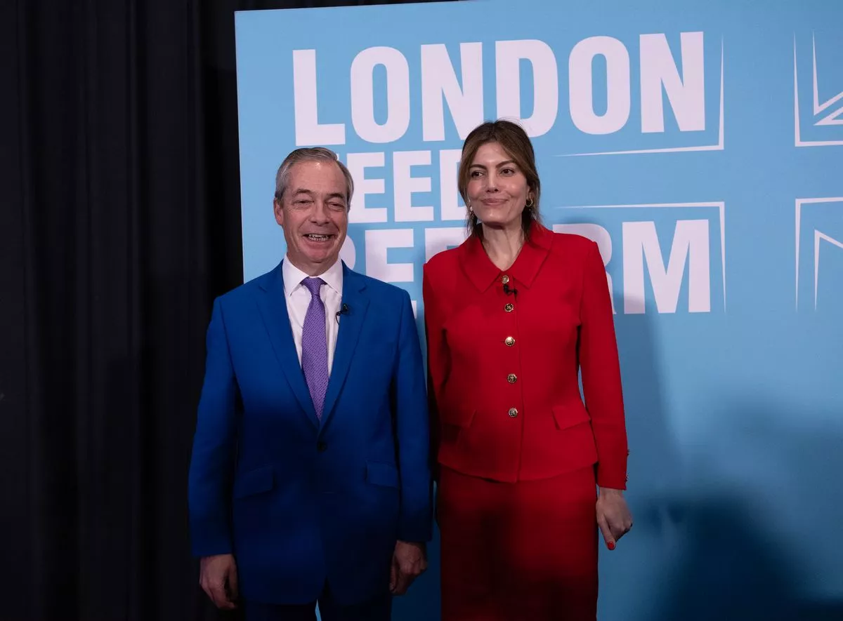 Laila Cunningham and Nigel Farage