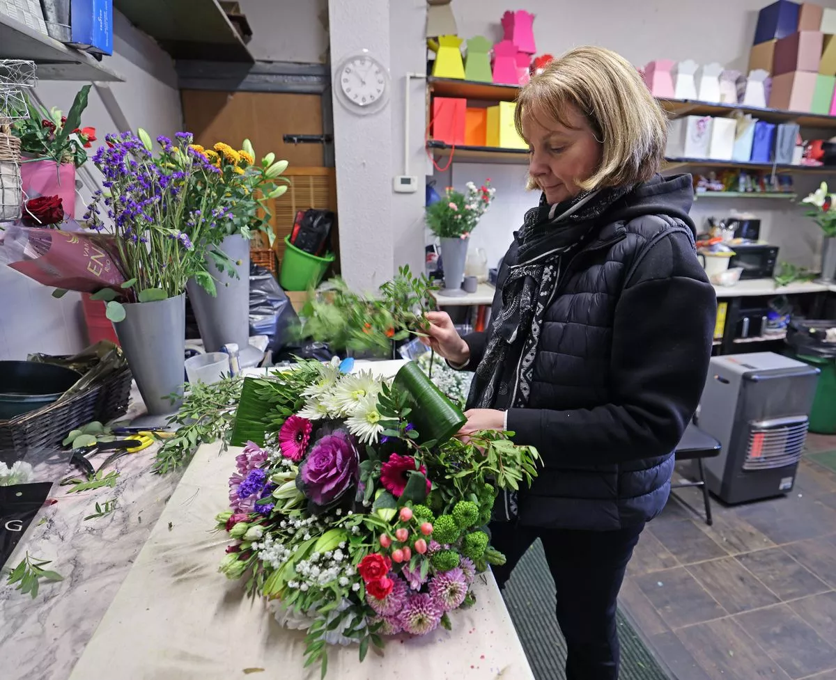 A woman working as a florist
