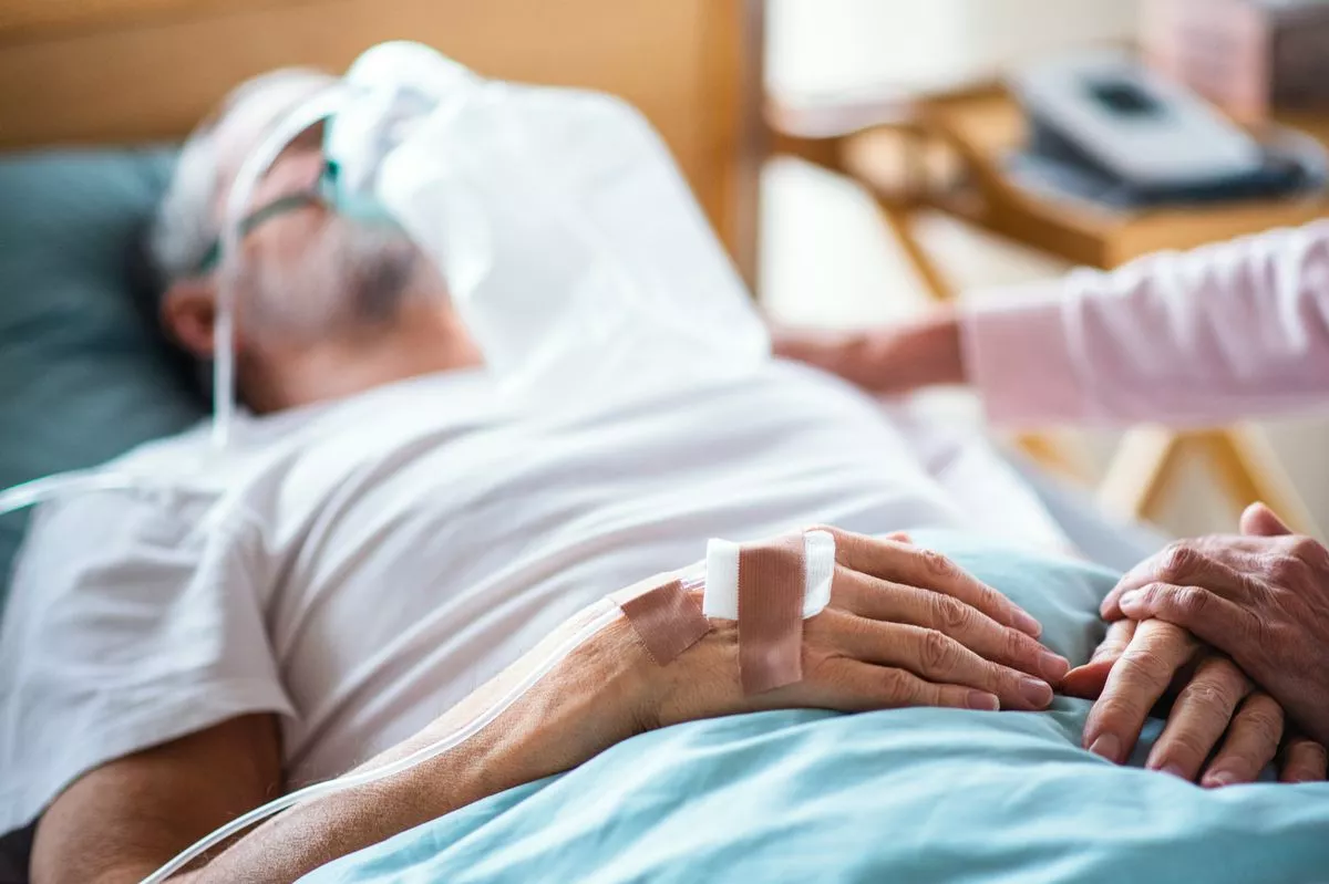 A man in hospital undergoing treatment (file image)