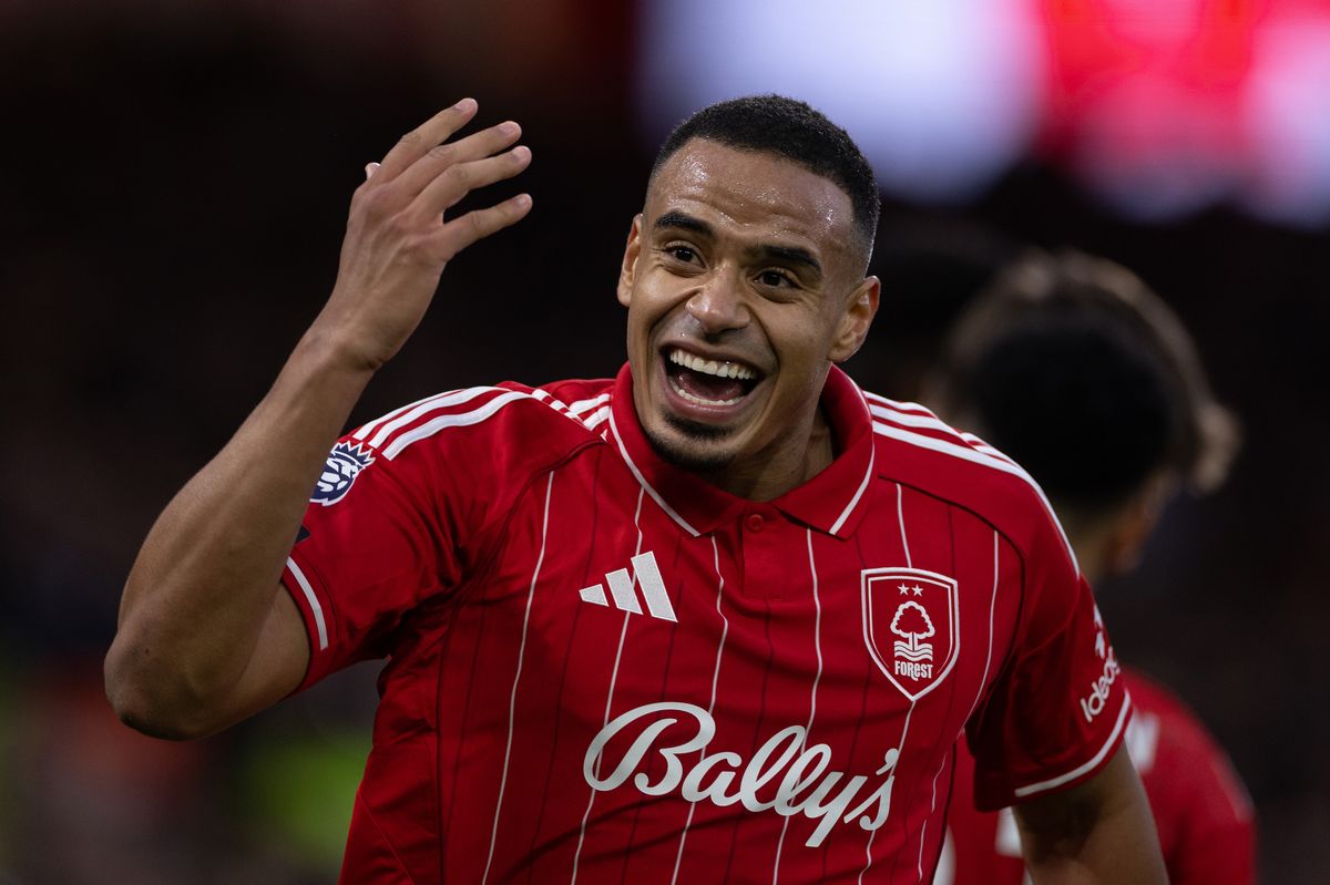 NOTTINGHAM, ENGLAND - DECEMBER 14: Murillo of Nottingham Forest celebrates during the Premier League match between Nottingham Forest and Tottenham Hotspur at City Ground on December 14, 2025 in Nottingham, England. (Photo by Joe Prior/Visionhaus via Getty Images)