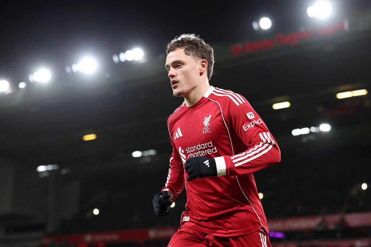 Florian Wirtz during the Premier League game between Liverpool and Leeds United.