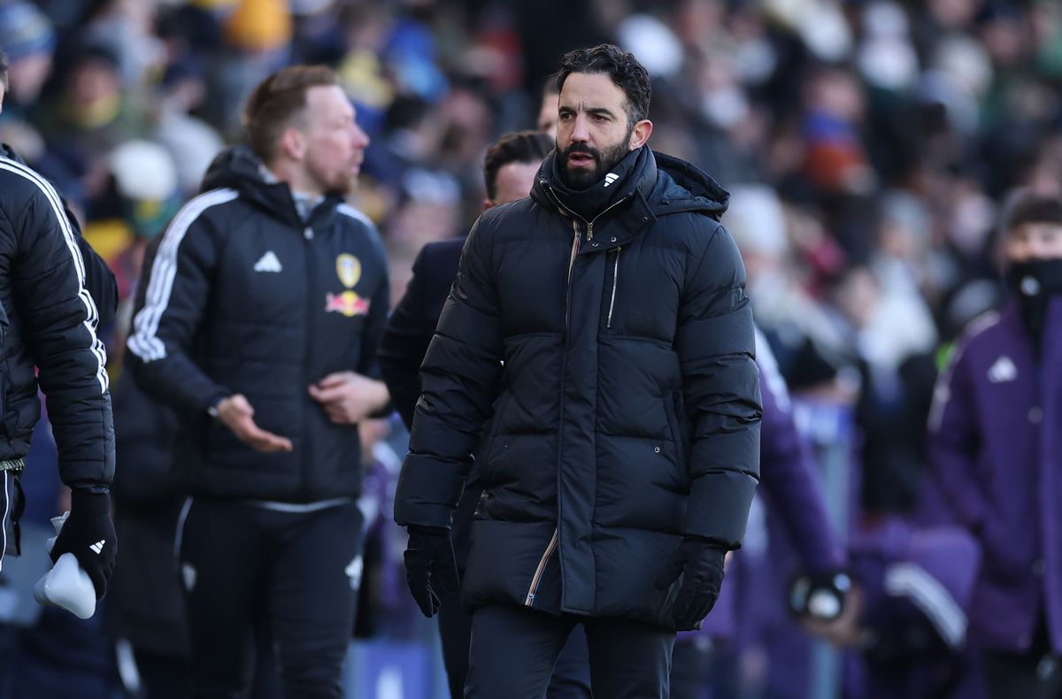 Ruben Amorim, Manager of Manchester United during the Premier League match between Leeds United and Manchester United at Elland Road on January 04, 2026 in Leeds, England