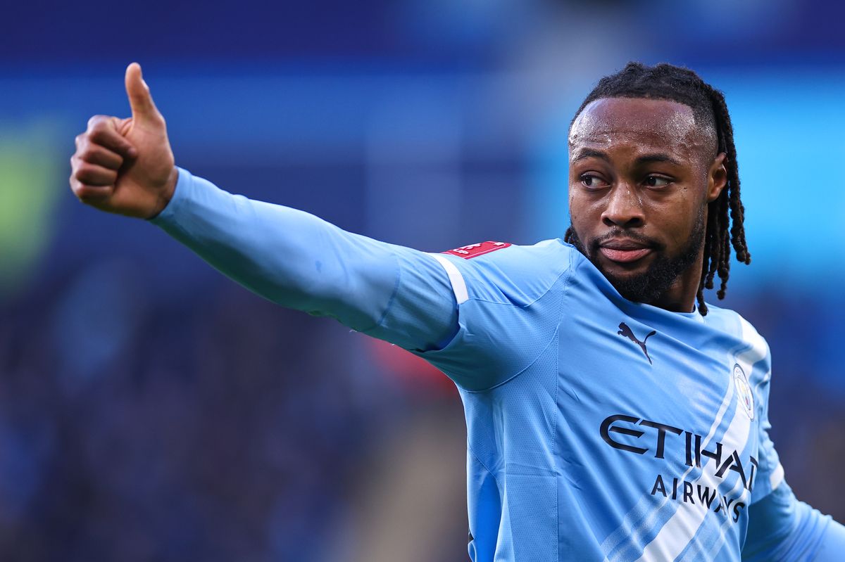 Antoine Semenyo of Manchester City during the Emirates FA Cup Third Round match between Manchester City and Exeter City