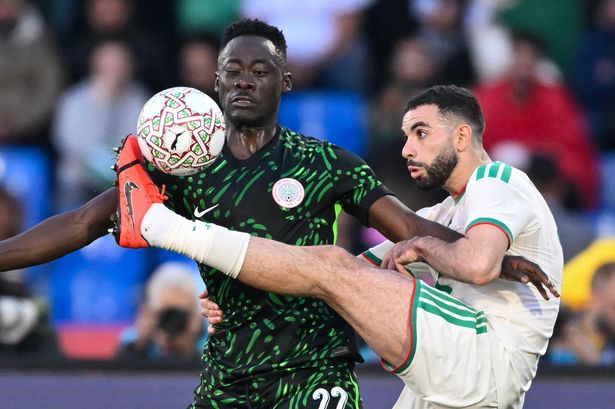 Rayan Ait-Nouri pictured in action for Algeria.