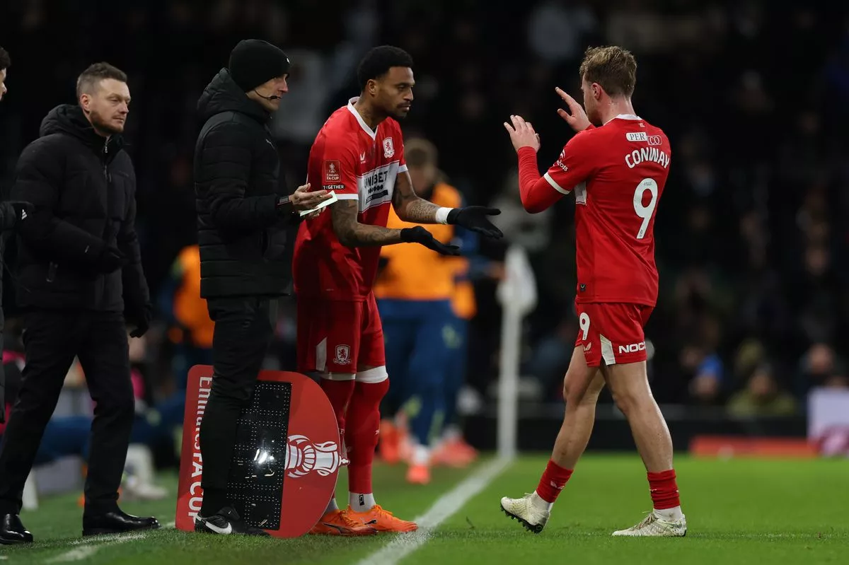 Delano Burgzorg of Middlesbrough replaces Tommy Conway