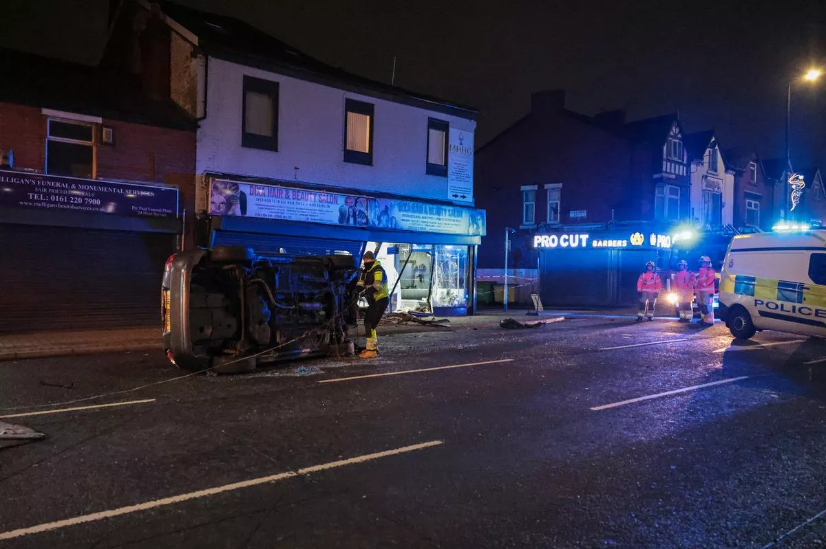 Emergency services on Hyde Road, Gorton 