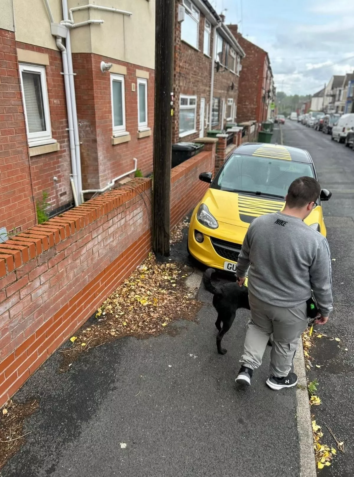 Scott Keegan relies on his guide dog Ribbon to get around but struggles because of dangerous pavement parking