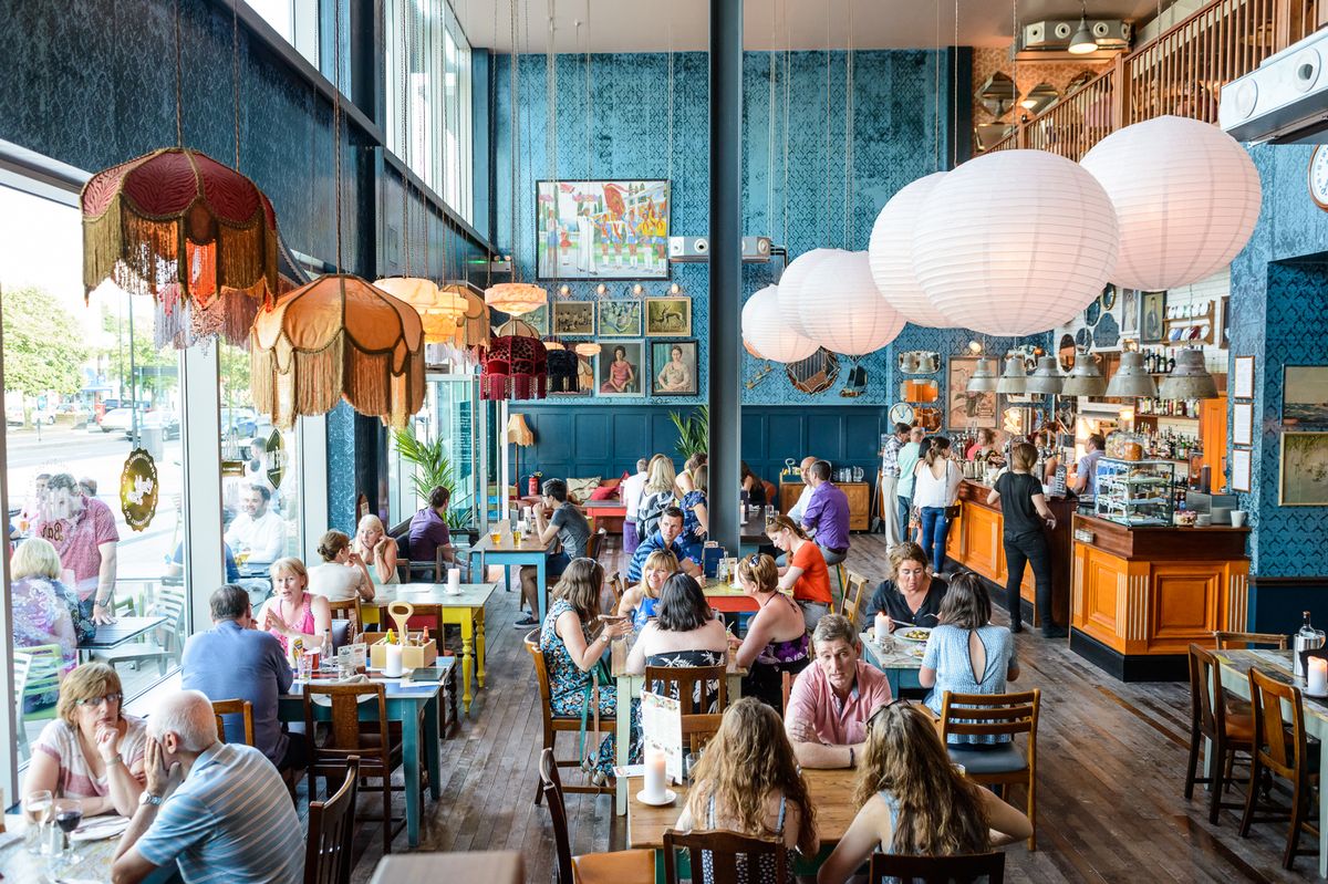 People sitting inside a bar 