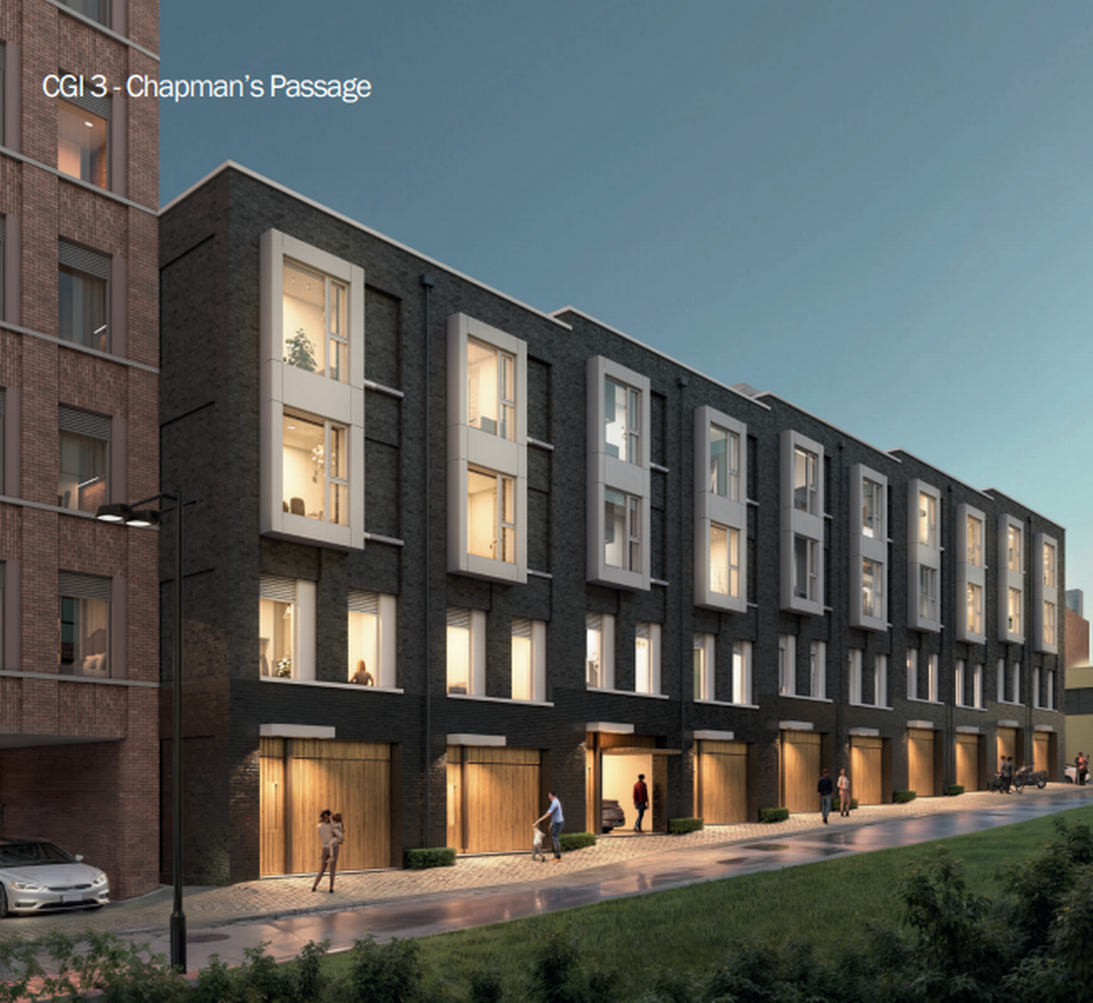 CGI of the proposed townhouses in Holloway Head, Birmingham