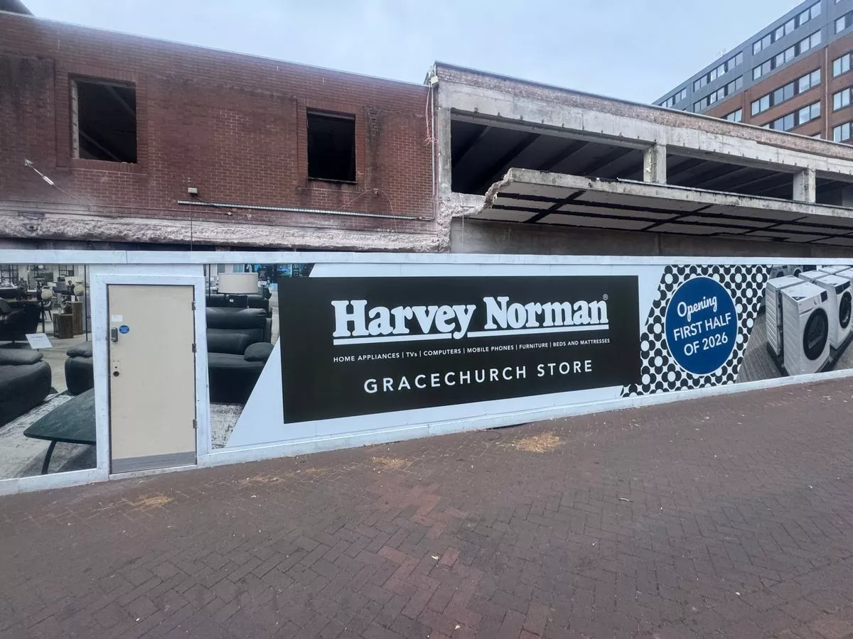 The much-trailered arrival of Australian department store, Harvey Norman, with signs pictured outside the former BHS site at the Gracechurch Centre, is set to take place in the New Year - and possibly earlier than first expected 