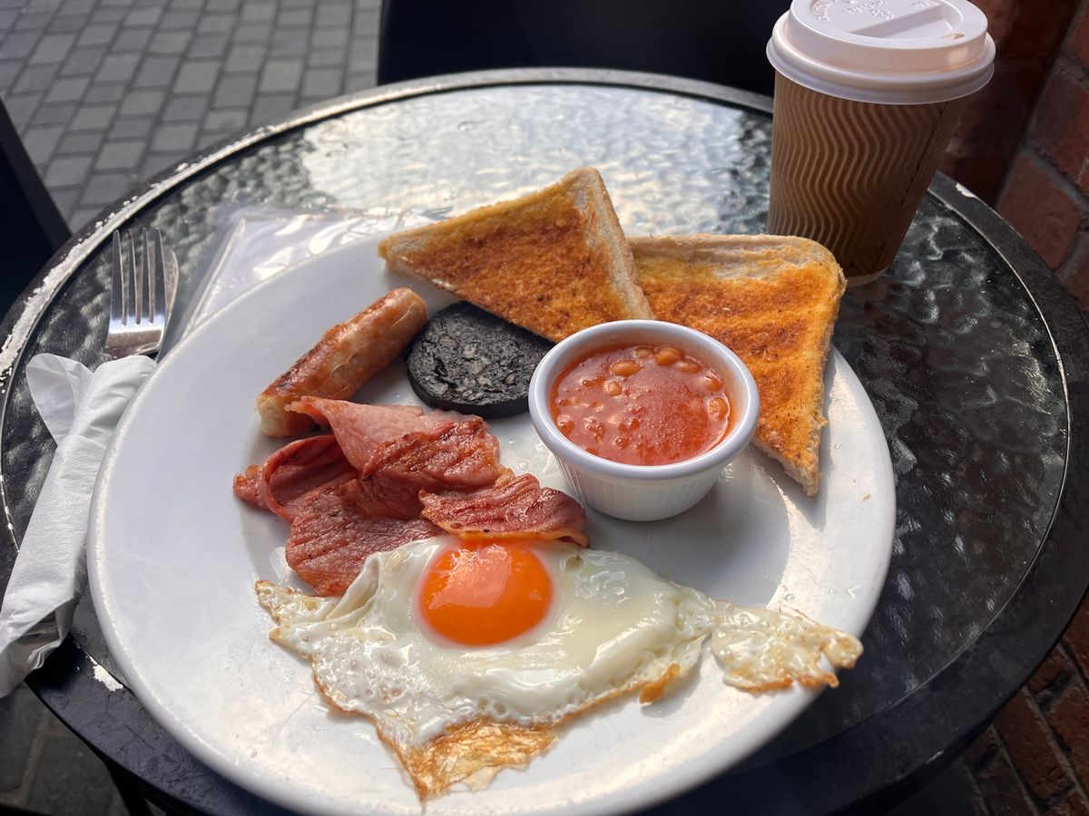 The £4.50 all-day breakfast alongside the £1.80 tea