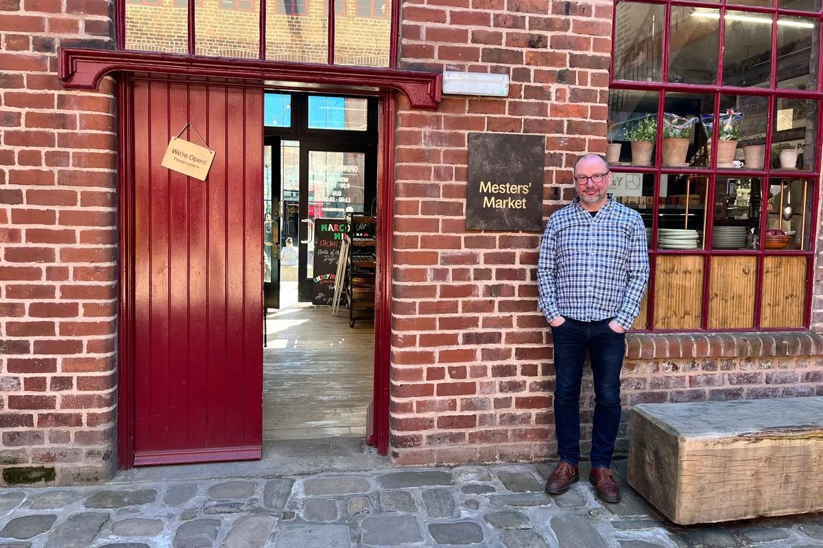 Ian Proctor outside Mesters' Market in Leah's Yard