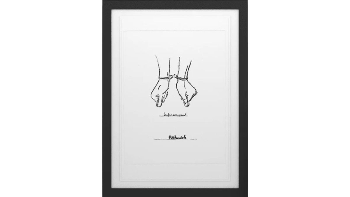 Imprisonment, part of the Struggle Series of artworks by Nelson Mandela, was targeted by a thief at St George's Hall