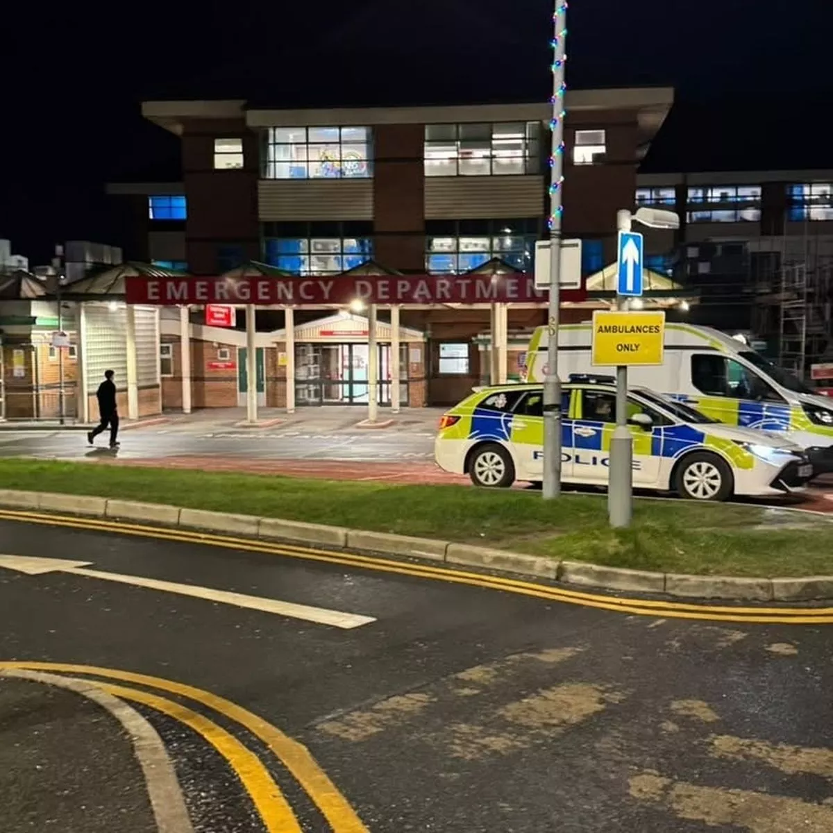 Police outside Bolton A&E