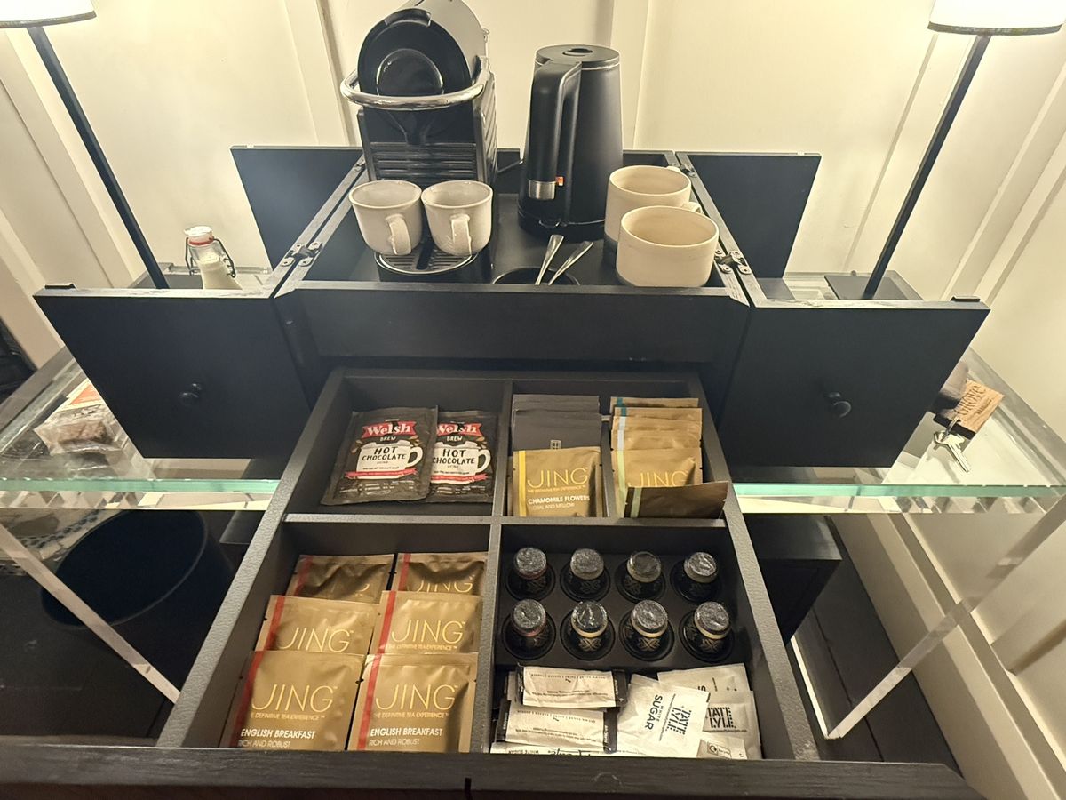 Tea choice in inside the Henry Signature Suite at Grove of Narberth hotel