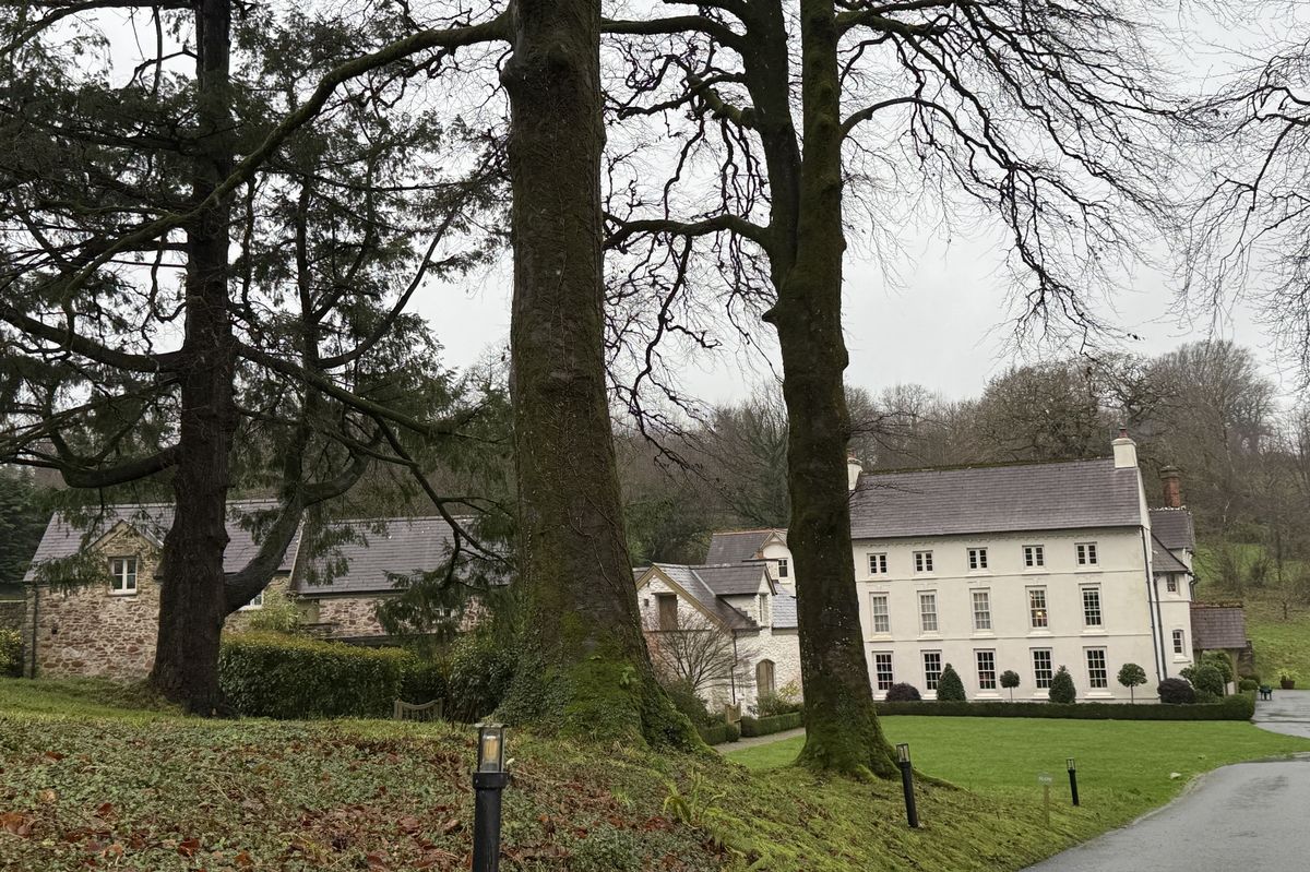 Grove of Narberth luxury country hotel is a renovated Georgian house that appears through the trees as you descend down the driveway