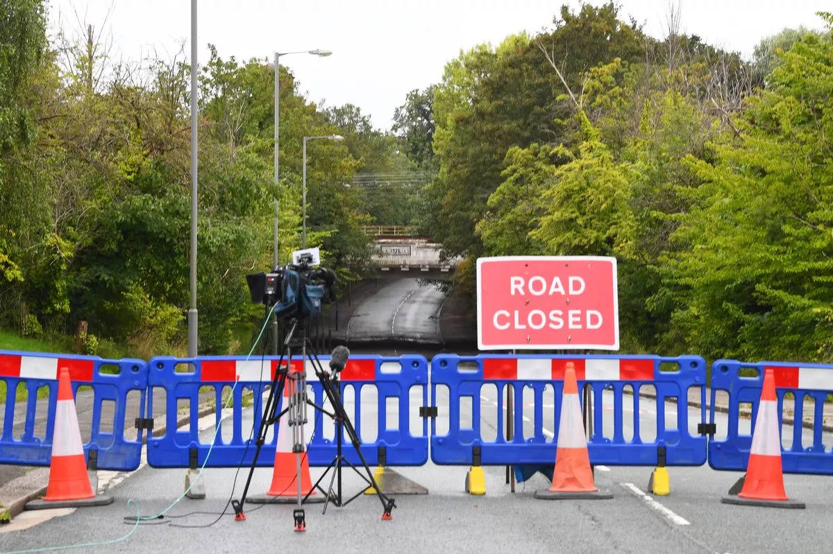 The closed off Queens Drive,Mossley Hill.