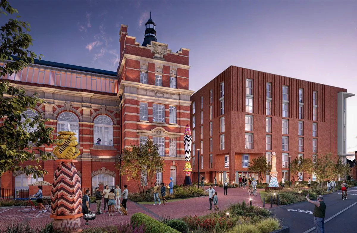 A CGI of regeneration plans at Stopford Park in Stockport (Image: Cityheart)