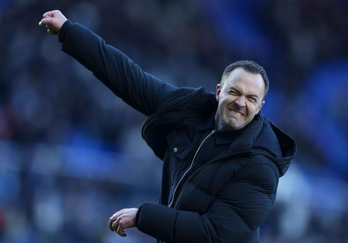 Birmingham City manager Chris Davies celebrates at full time