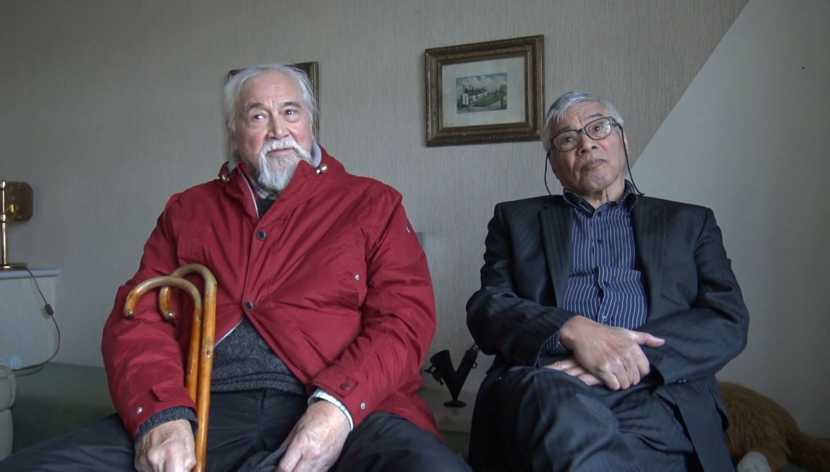 John Sze and Joseph Phillips Sze in their interview as part of the Chinese and British Exhibition held in Central Library, Liverpool. Curated by The Sound Agents in partnership with Liverpool Chinese families, The British Library and the Living Knowledge Network