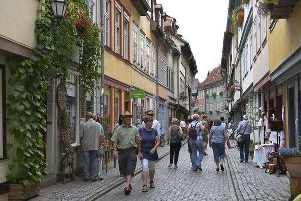Kraemerbruecke Erfurt Thueringen Deutschland